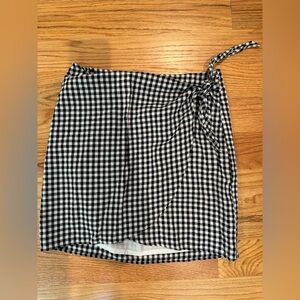 Madewell Gingham Side-Tie Skirt